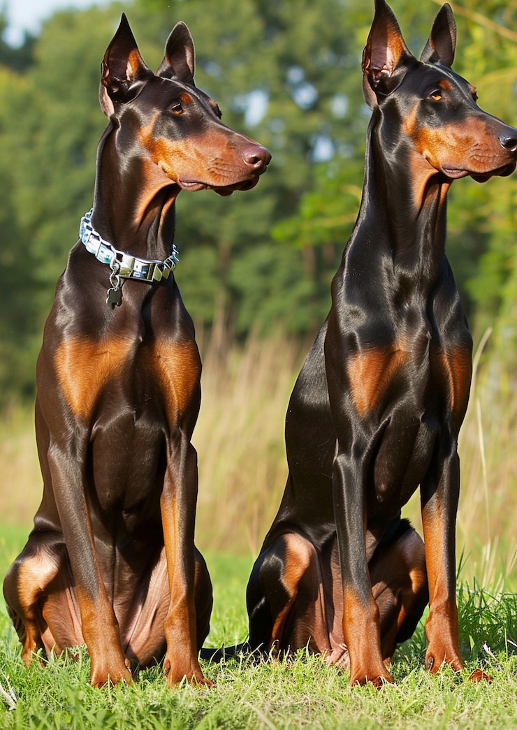 Kostenlose Foto porträt eines entzückenden dobermans