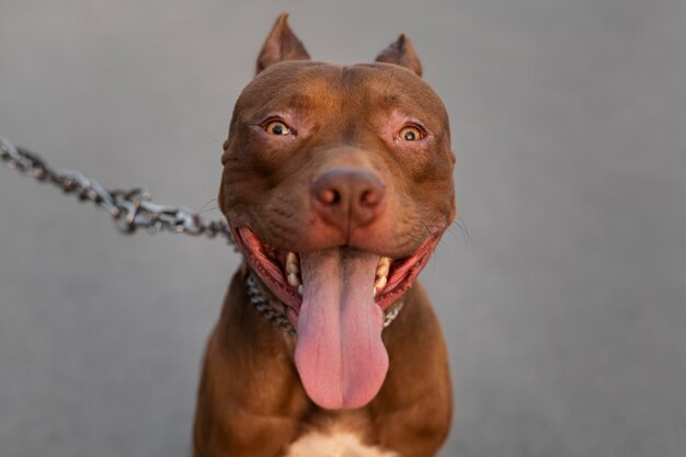 Porträt eines entzückenden Pitbull-Hundes