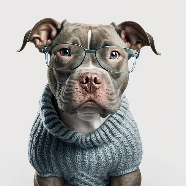 Porträt eines Hundes isoliert auf Weiß Erstellt mit generativer KI