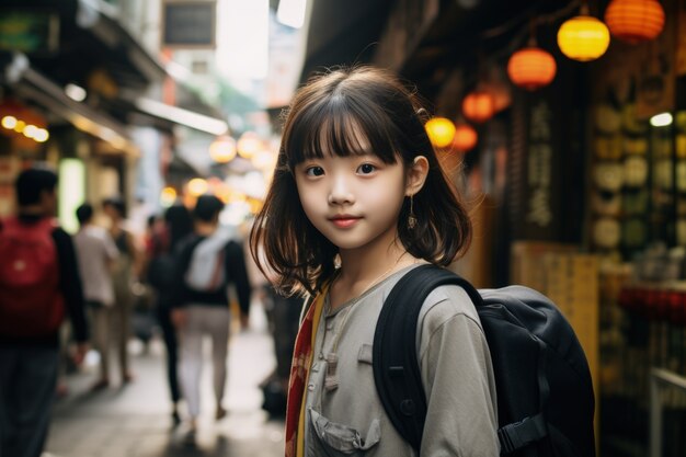 Porträt eines jungen Mädchens in der Stadt