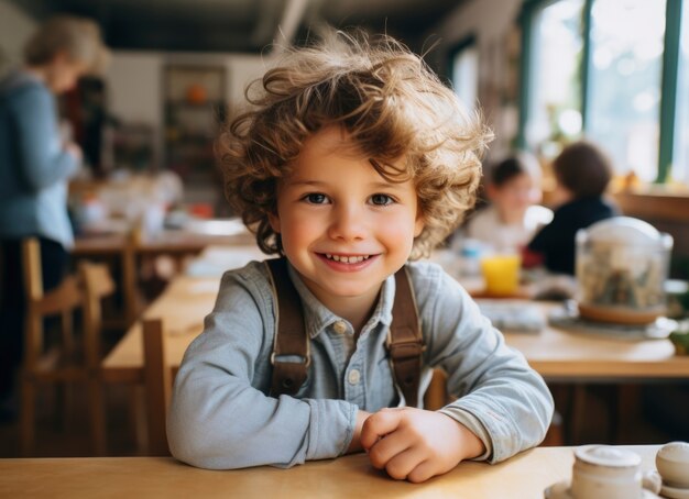 Porträt eines jungen Schülers, der die Schule besucht