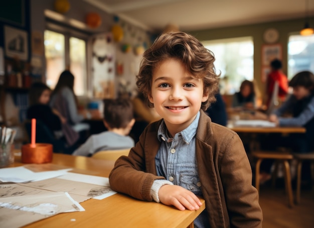 Kostenloses Foto porträt eines jungen schülers, der die schule besucht