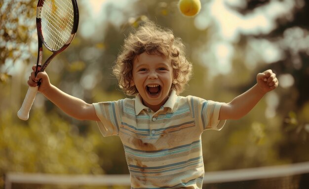 Porträt eines jungen Tennisspielers, der Tennis übt