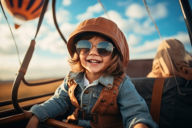 Porträt eines lächelnden Kindes mit Sonnenbrille