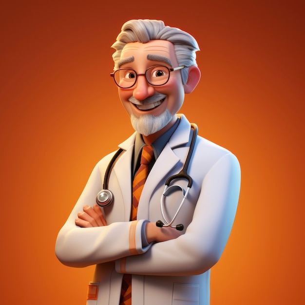 Porträt eines männlichen 3D-Arztes