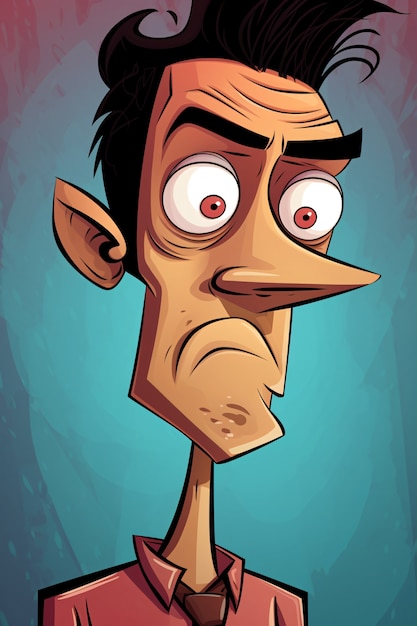 Porträt eines Mannes im Cartoon-Stil