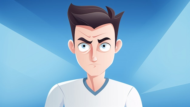 Porträt eines Mannes im Cartoon-Stil