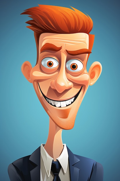 Porträt eines Mannes im Cartoon-Stil