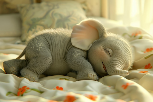 Kostenloses Foto porträt eines niedlichen 3d-elefanten