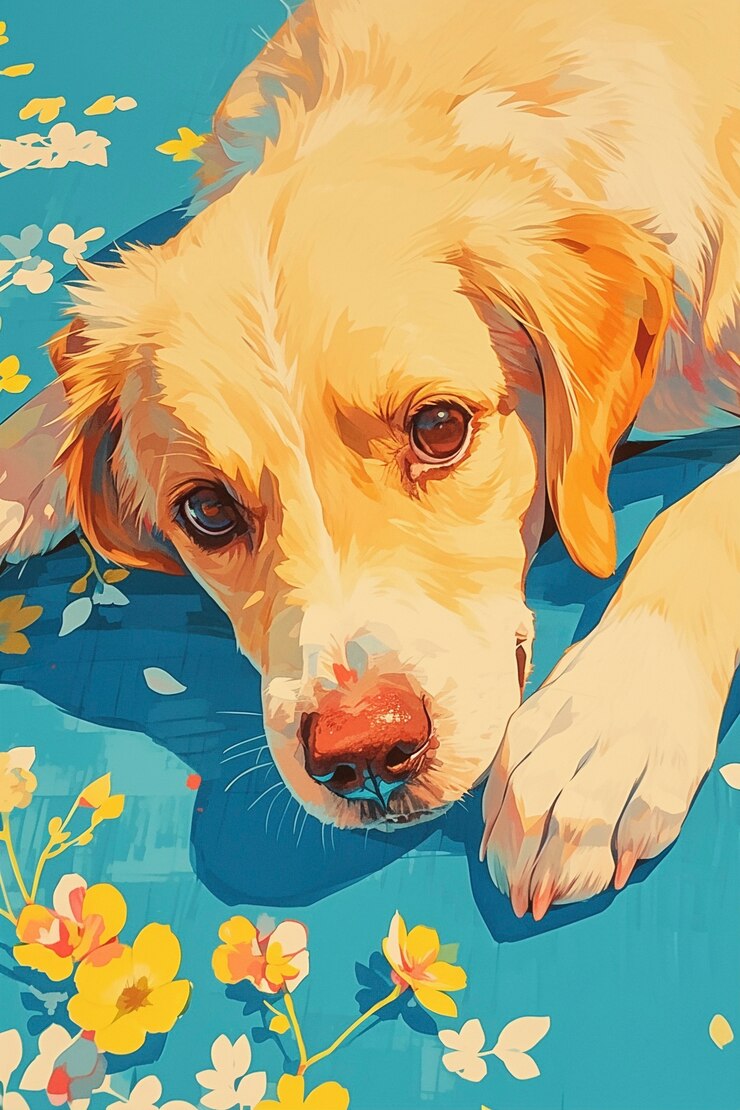 Kostenlose Foto porträt eines niedlichen hundes im anime-stil