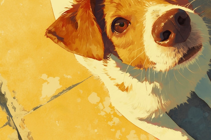 Kostenlose Foto porträt eines niedlichen hundes im anime-stil