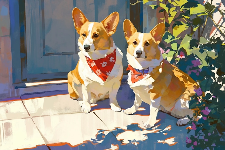 Kostenlose Foto porträt eines niedlichen hundes im anime-stil