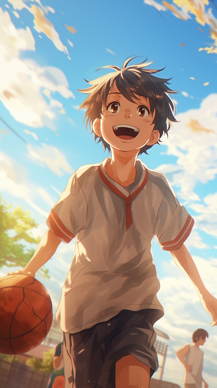 Kostenlose Foto porträt eines schülers im anime-stil, der die schule besucht