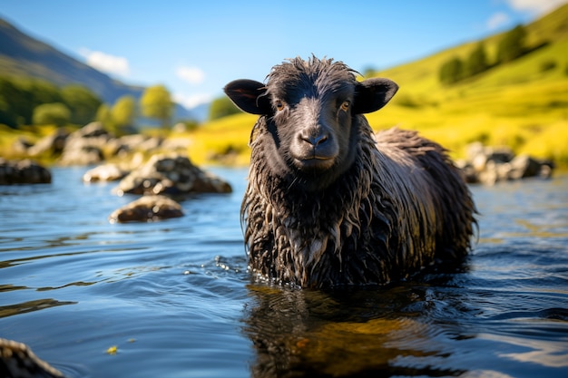 Kostenloses Foto porträt eines schwarzen schafes