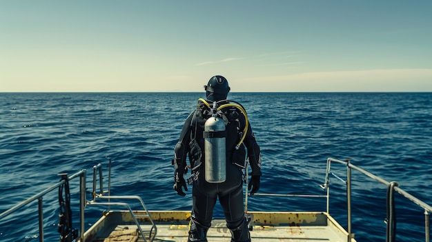 Kostenloses Foto porträt eines tauchers im meerwasser mit meereslebewesen