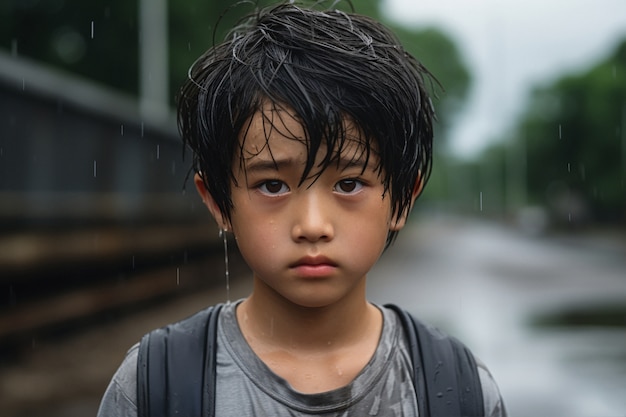 Kostenloses Foto porträt eines traurigen kindes