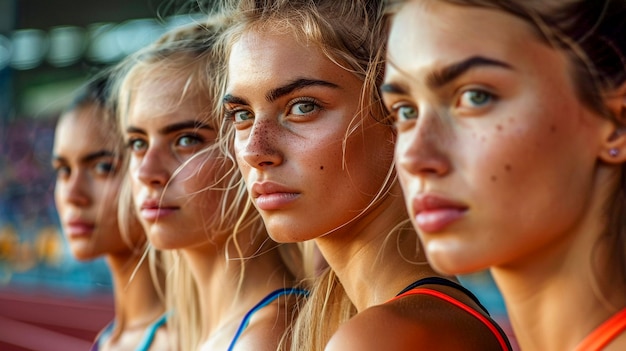 Porträt von Frauen, die bei den Olympischen Spielen antreten