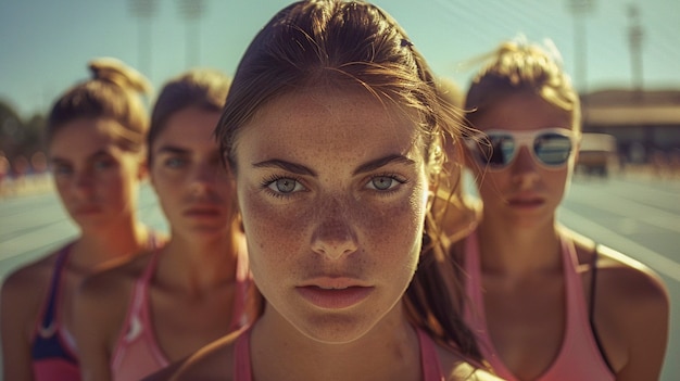 Porträt von Frauen, die bei den Olympischen Spielen antreten