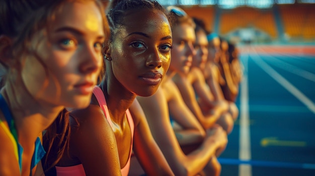 Porträt von Frauen, die bei den Olympischen Spielen antreten