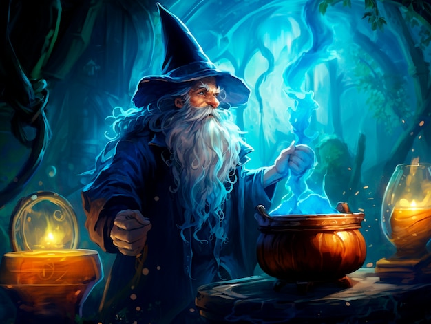 Kostenloses Foto portrait of fantasy wizard character