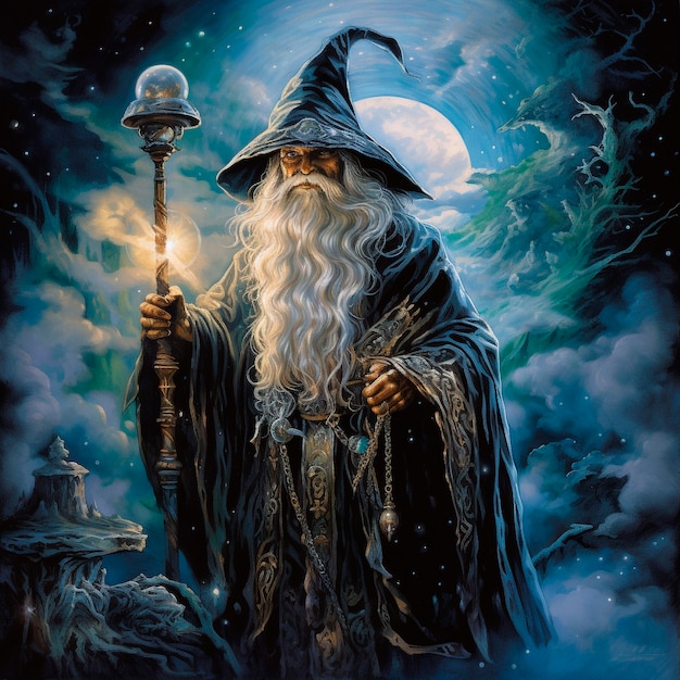 Kostenloses Foto portrait of fantasy wizard character