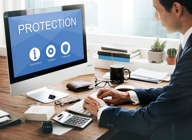 Privacy Security Data Protection Shield Grafikkonzept