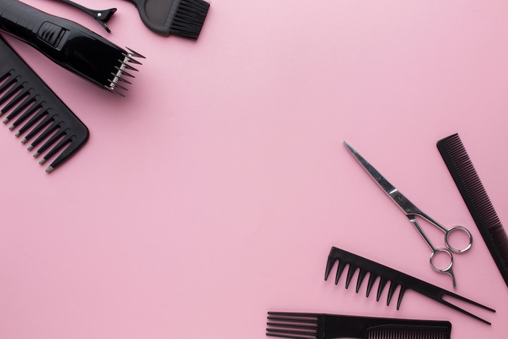Kostenlose Foto professionelle haarbedarf flach zu legen
