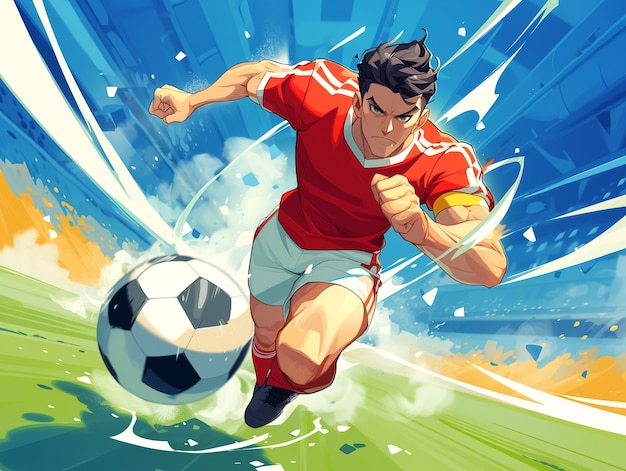 Kostenloses Foto profi-fußballspieler-cartoon