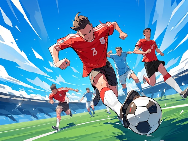 Kostenloses Foto profi-fußballspieler-cartoon