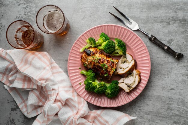 Proteinreiche Mahlzeit Nahaufnahme Detail