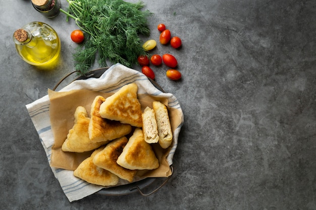 Proteinreiche Mahlzeit von Gebäck Nahaufnahme Detail