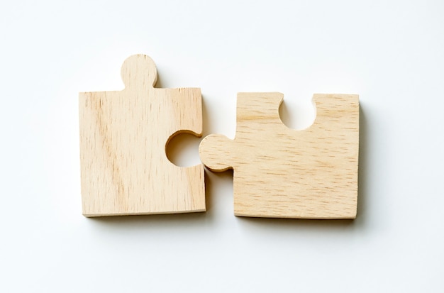 Puzzle-Teamwork-Konzept Makroaufnahme