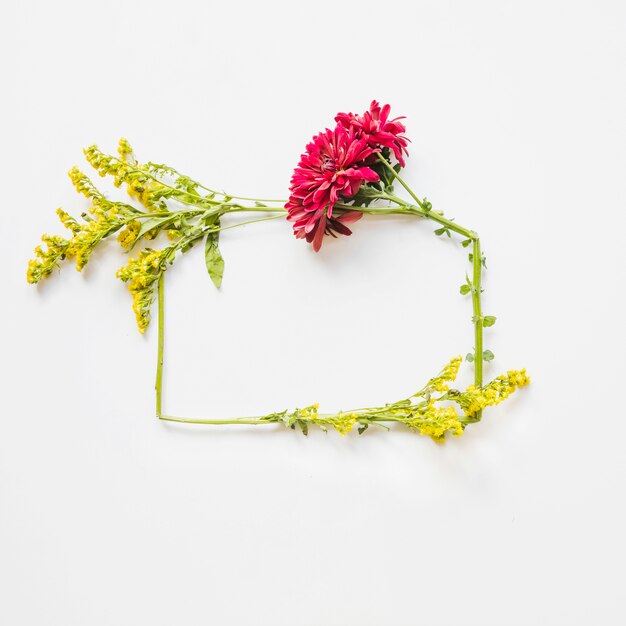 Rahmen aus hellen Blumen