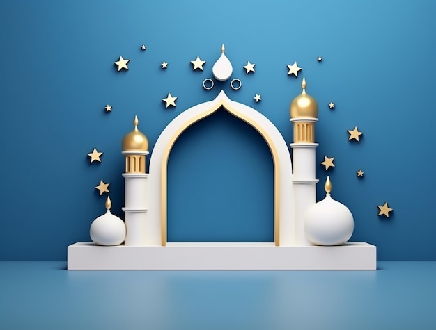 Kostenloses Foto ramadan-hintergrund mit mit kerzen beleuchteter moschee