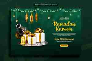 Kostenloses Foto ramadan kareem arabische goldene verkaufs-banner-design-vorlage