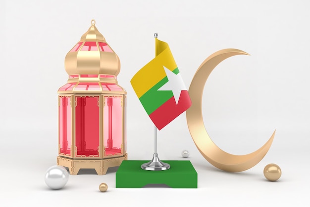 Ramadan Myanmar im weißen Hintergrund