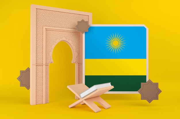 Kostenloses Foto ramadan-ruanda-flagge und islamischer hintergrund
