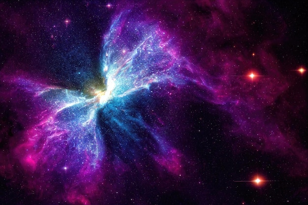 Raumhintergrund realistischer sternenklarer Nachtkosmos und leuchtende Sterne Milchstraße und Sternenstaub-Farbgalaxie
