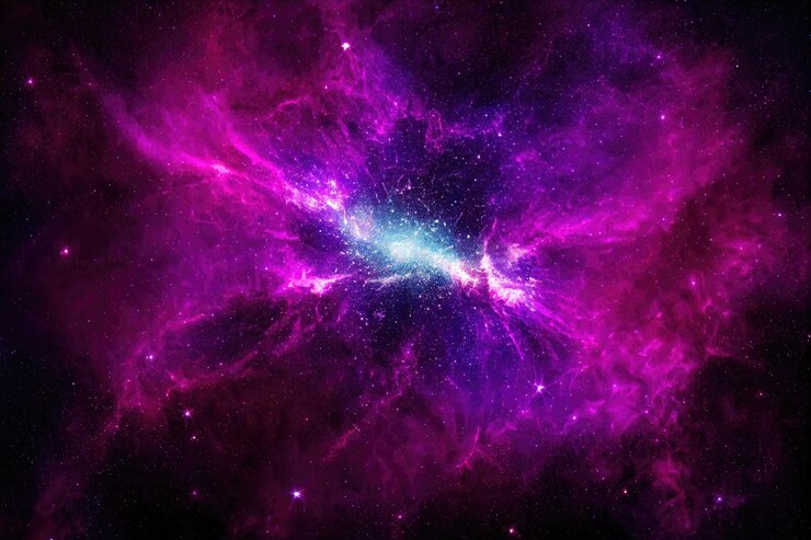 Raumhintergrund realistischer sternenklarer Nachtkosmos und leuchtende Sterne Milchstraße und Sternenstaub-Farbgalaxie