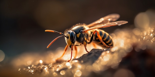 Realistische Biene in der Natur