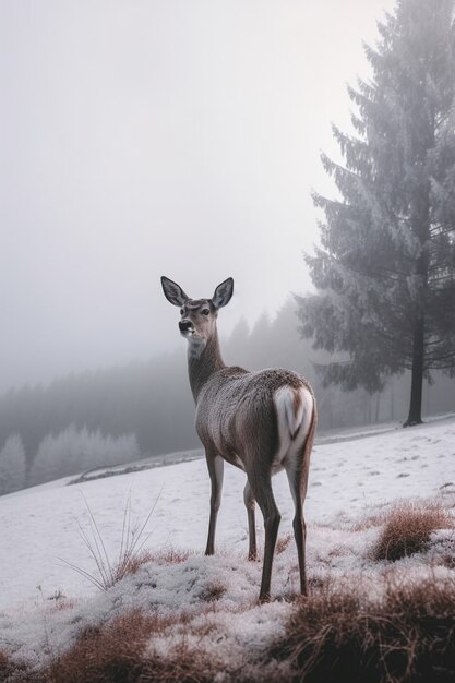 Realistische Hirsche mit Naturhintergrund