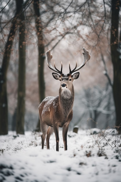 Kostenloses Foto realistische hirsche mit naturhintergrund