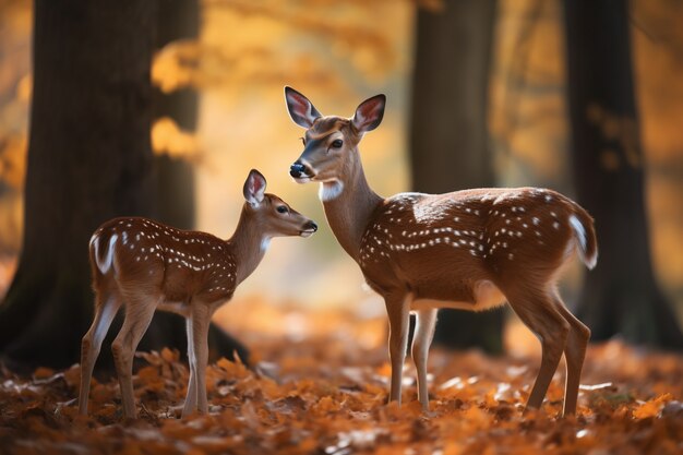 Realistische Hirsche mit Naturhintergrund