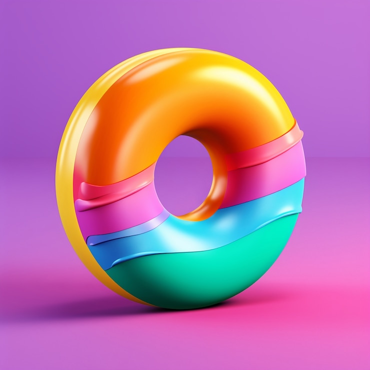 Kostenlose Foto realistische o-buchstaben-donut-form