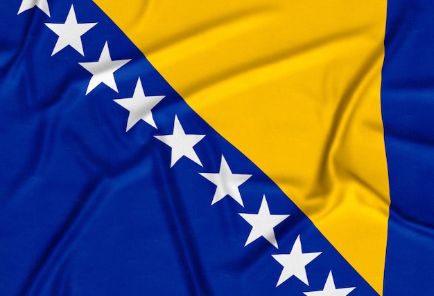 Kostenloses Foto realistischer hintergrund der flagge von bosnien und herzegowina