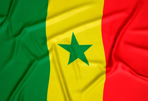 Realistischer Senegal-Flaggenhintergrund