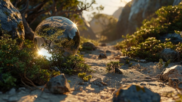 Kostenloses Foto realistischer wassertropfen mit einem ökosystem für den weltwassertag