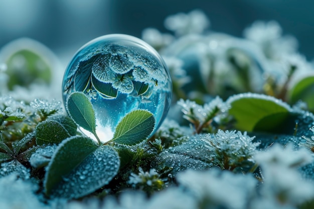 Kostenloses Foto realistischer wassertropfen mit einem ökosystem