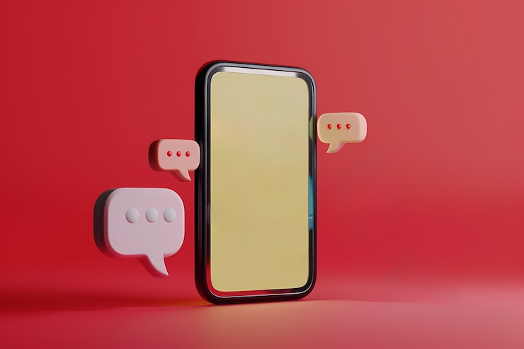 Kostenlose Foto realistisches telefon-in-studio-konzept für soziale medien