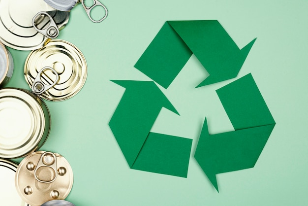 Recycling-Konzept flach legen